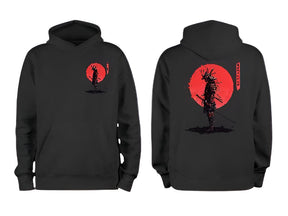 Long Sleeve Graphic Hoodie | Samurai Sunset Hoodie | Byou clothing nyc