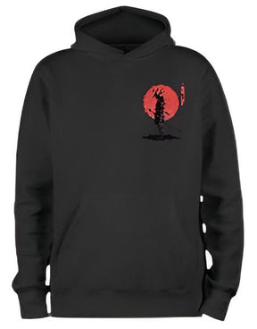 Long Sleeve Graphic Hoodie | Samurai Sunset Hoodie | Byou clothing nyc