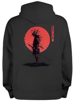 Long Sleeve Graphic Hoodie | Samurai Sunset Hoodie | Byou clothing nyc